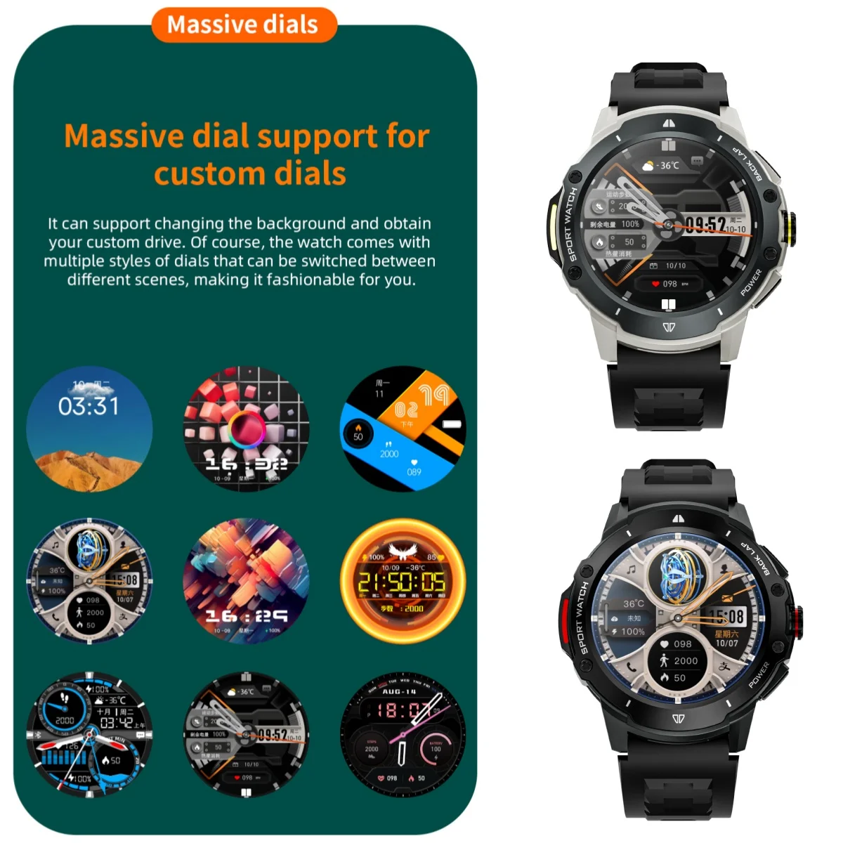 ساعة ذكية من AMOLED للرجال والنساء ، 8 جيجابايت + جيجابايت ، من من من من نوع GB ، وكاميرا GPS W ، وwifi ، ومتجر Google Play ، ومتعقب معدل ضربات القلب ، وساعة ذكية أندرويد