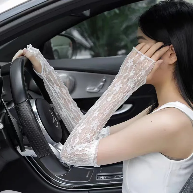 Sunscreen Butterfly Ice Sleeves Women's Summer Gloves Long Arm Guards Arm Driving Sleeves New