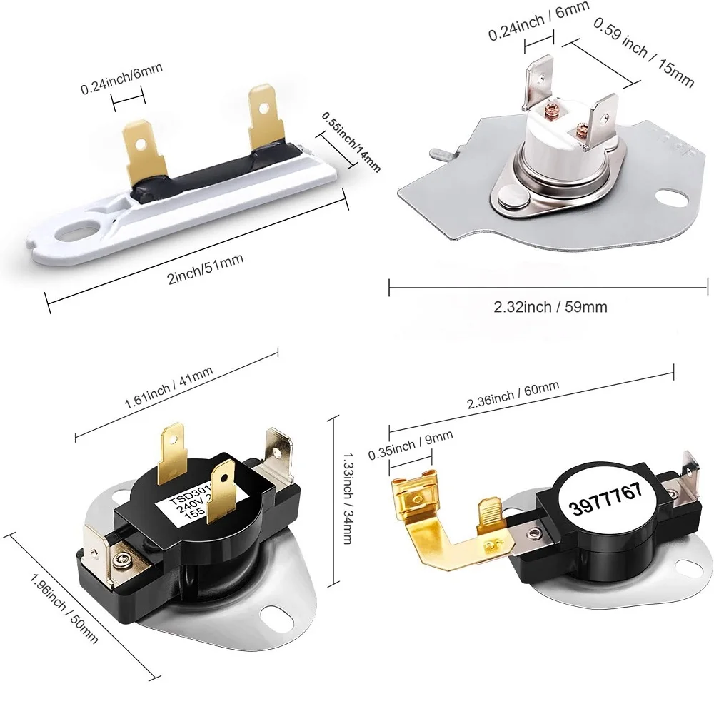 3387134 High-Limit Thermostat 3392519 Dryer Thermal Fuse Cut-Off Switch Compatible With Whirlpool Kenmore Maytag Replaces Parts