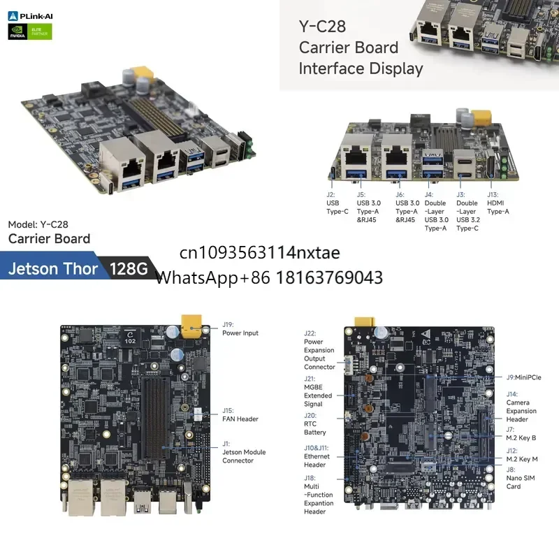 2026 Hot! 128GB Memory Industrial Grade Jetson AGX Thor Carrier Board Multi Interface Expansion Jetson Thor Development Board