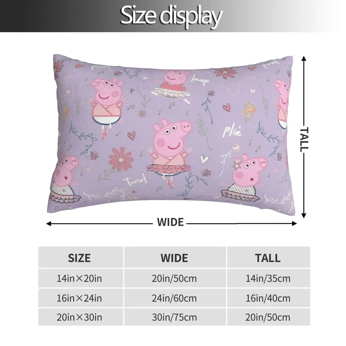 Kids Peppa Pig Bedding Pillowcase For Hair and Skin Extra Soft Pillow Cover 20x30 inch