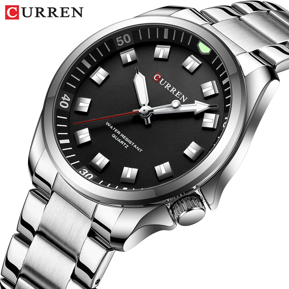 CURREN Simple Business Analog Quartz Men\'s Wristwatches Fashion Brand Stainless Steel Bracelet Luminous Hands Watch