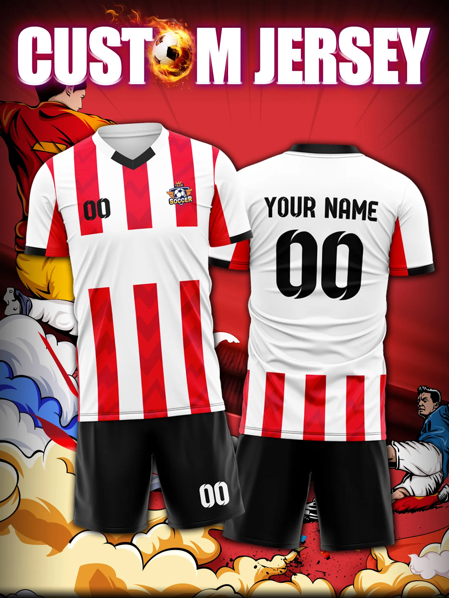 

Футбольная форма на заказ с индивидуальным изображением, номером и именем, элитная форма для клубных лиг и чемпионатов.