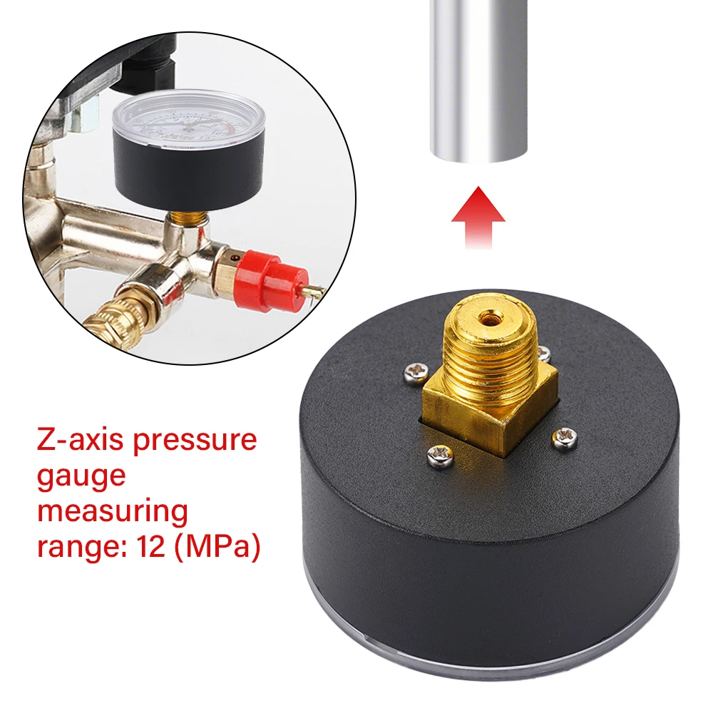 

Air Pressure Gauge Compressor Pneumatic Hydraulic Fluid Pressure Gauge 52mm Thread 1/4 0-12Bar / 0-180PSI Measurement Manometer