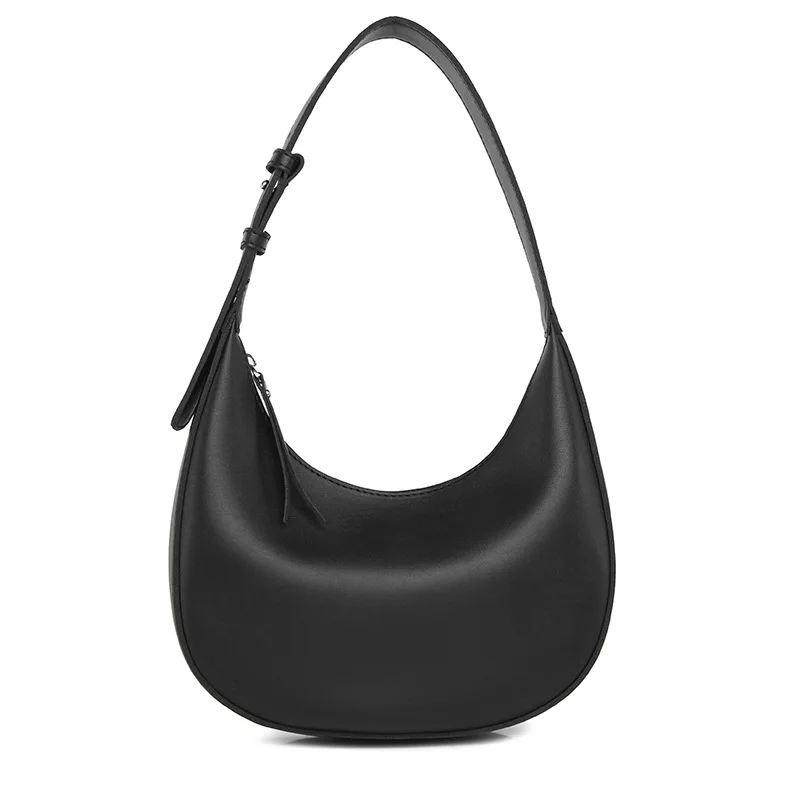 

High Quality Female Underarm Bag Casual Solid Color Shopping Zipper Handbag Fashion Adjustable Strap Commuting Hobo Bag