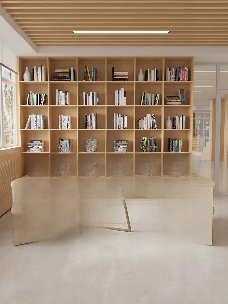 Creative S-shaped library bookshelf integrated curved sofa picture book library school storage