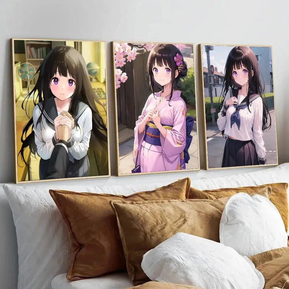 Chitanda Eru Anime Ice Scream Posters Living Room Bar Cafe Quality Canvas Vintage Style Comics Painting Art Home Wall Decor Pict