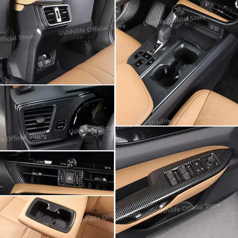 

Углеродное волокно для Lexus NX 250 260 350h F 2022-2025 салон автомобиля переключение передач чашка для воды панель вентиляционные отверстия переменного тока рамка рулевого колеса