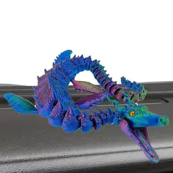 3D printed Feilong living room ornaments Western style Multi-Jointed Movable colorful crystal dragon home decor Birthday Gift