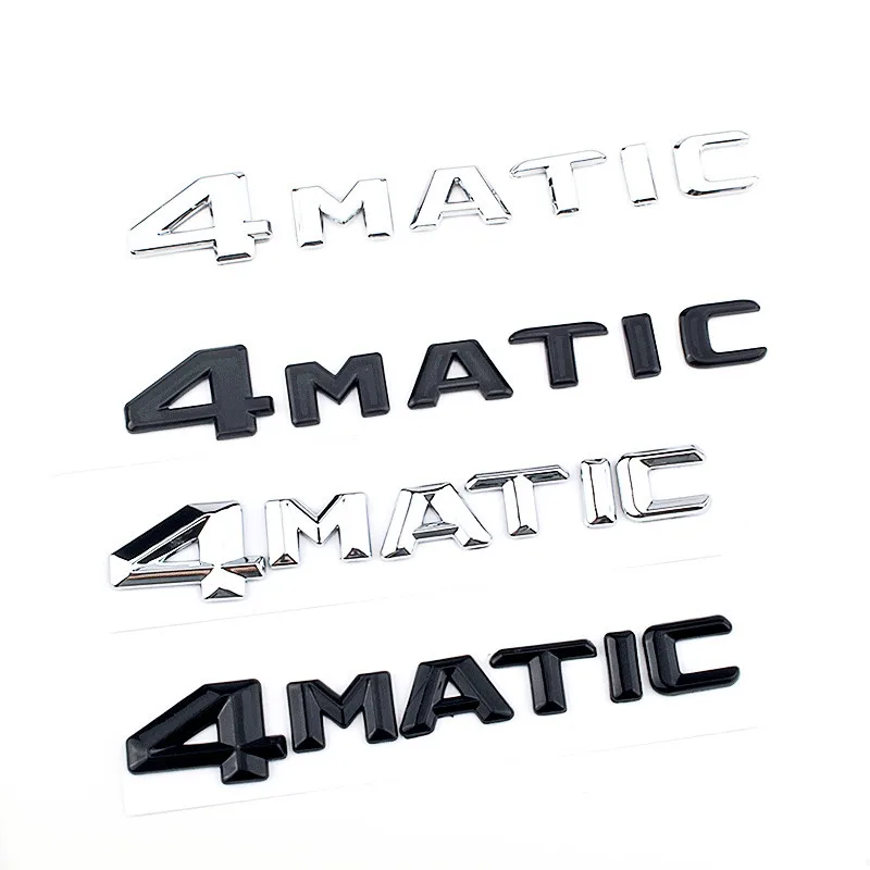 

3d Black Chrome 4 Matic Logo Letters Car Trunk Badge For GLC 250 GLK 220 ML 320 4matic Emblem Sticker Accessories