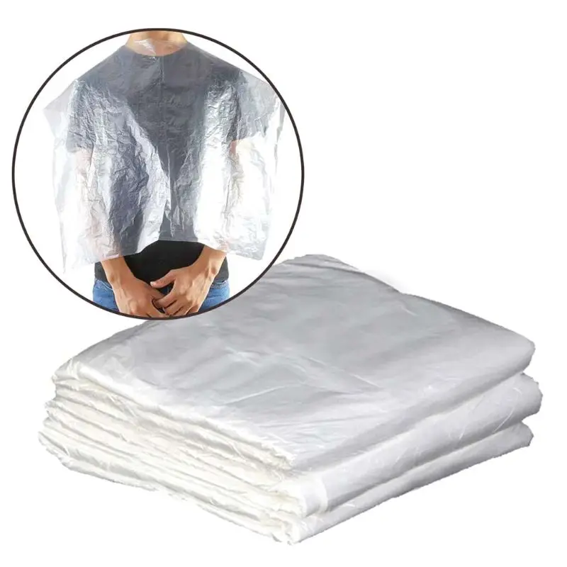 100Pcs Disposable Waterproof Barber Cape Barbershop Hair Salon Apron Haircut Hairdressing Shawl