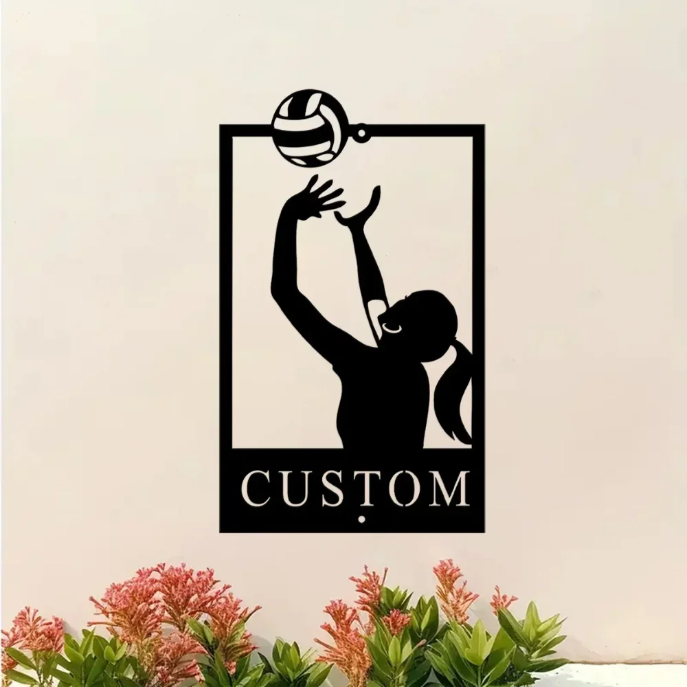 Custom Personalized Metal Volleyball Athlete Sign Bedroom Sports Decor Custom Volleyball Name Wall Art for Players and Fans