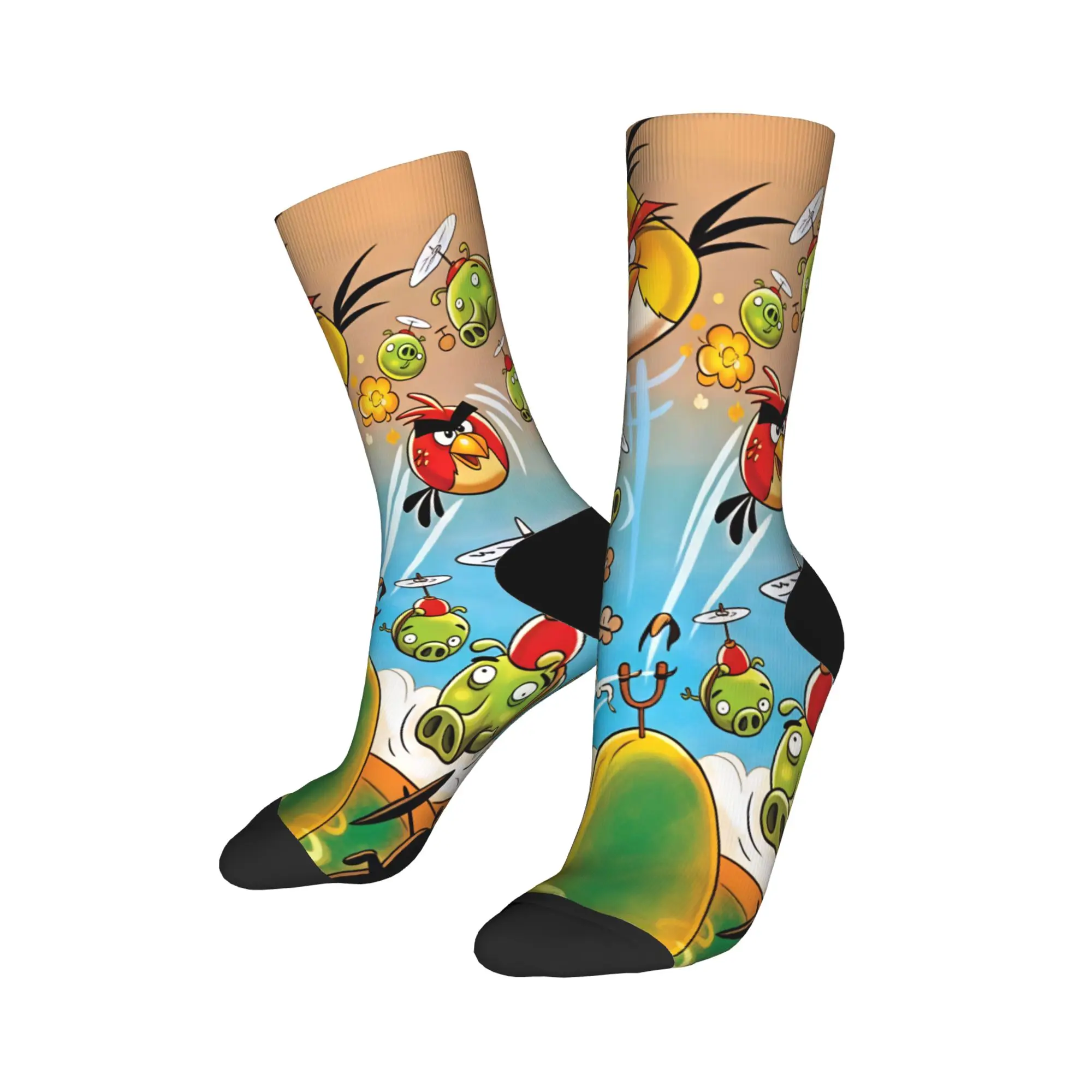 Birds Game Stockings  Retro Socks Couple Soft Breathable Socks Winter Running Sports Design Non-Slip Socks Gift