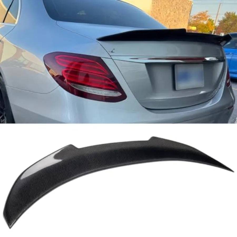 

Real Carbon Fiber Rear Spoiler for Mercedes-Benz C-Class W205 20152021 PSM Style Duckbill High Kick Trunk Lip Wing in Black wit