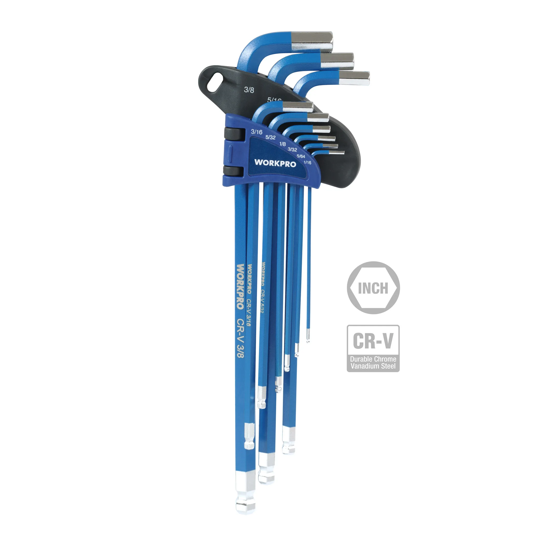 WORKPRO 9PC Long/SHORT Arm Ball Point  Hex Key Set for Vehicle Bicycle Repairs