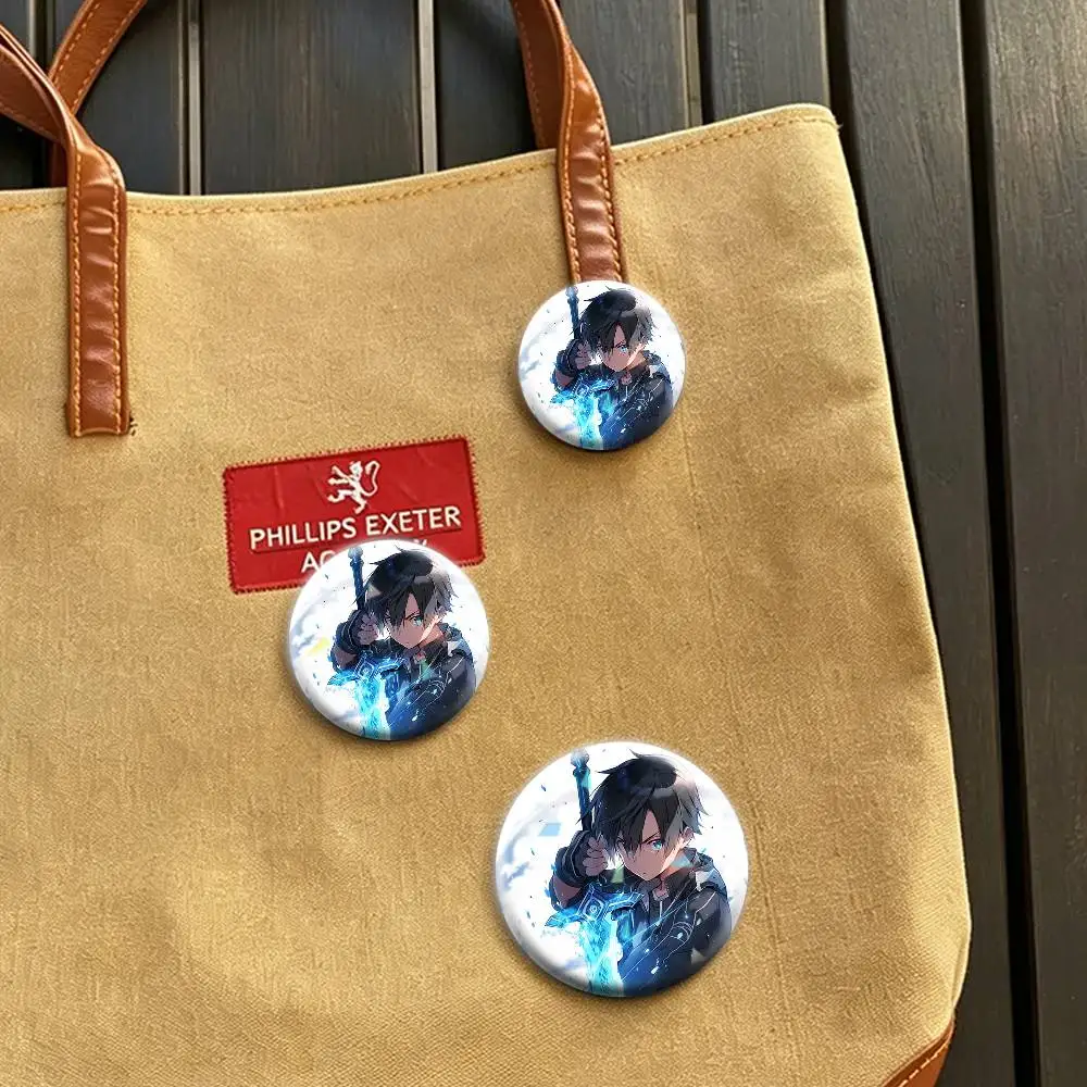 Anime Sword Art Online 32/44/58mm Handmade Pins Round Brooch Badge Backpacks Clothes Jewelry Gifts