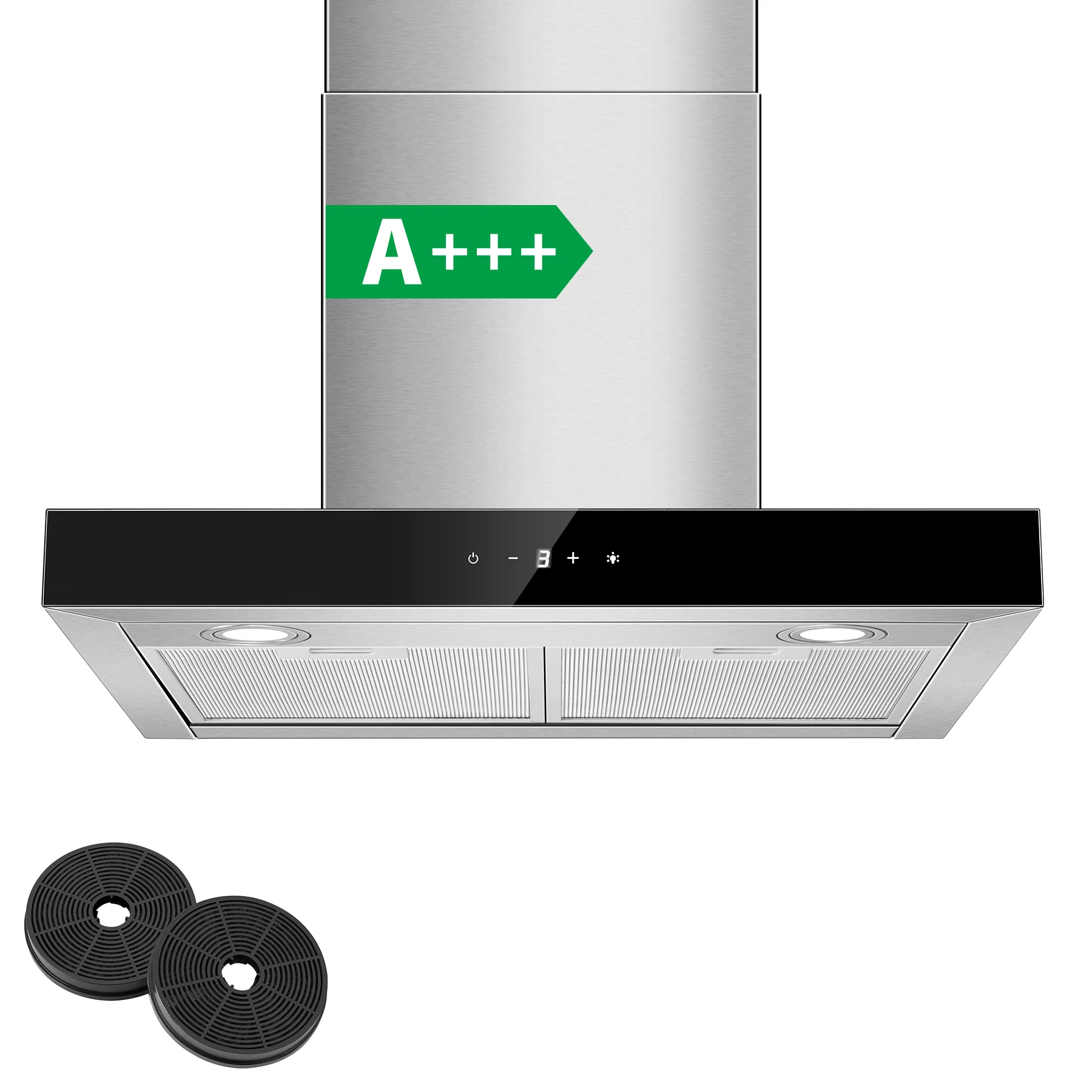 Topstrong 60cm montado en la pared 400m3/h A+++ LED Control táctil Extractor de acero inoxidable ventilador silencioso 52dB campana de cocina