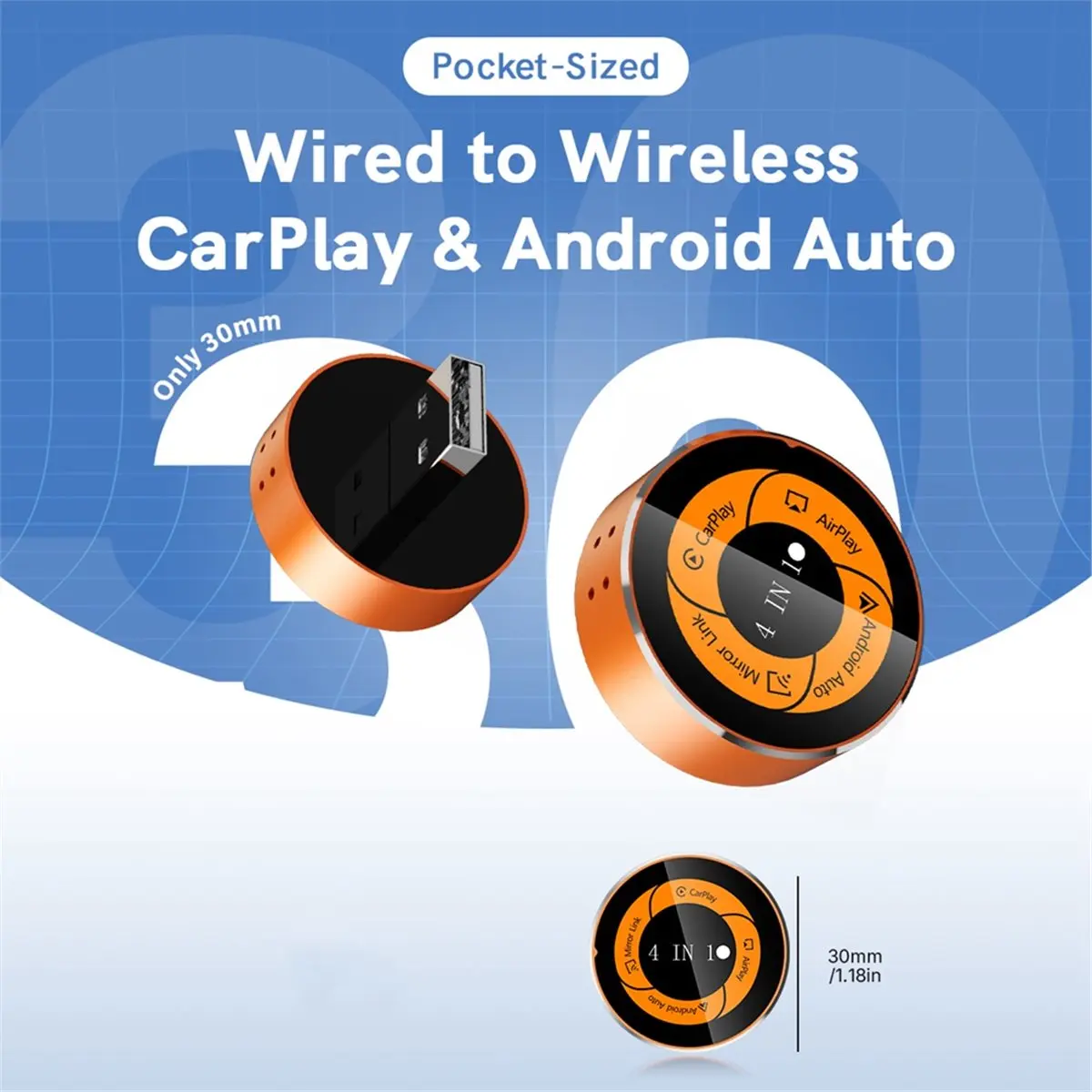

Y69A 4in1 Wireless CarPlay AI Box Adapter Airplay/Miracast/Android Auto/Carplay Smart USB Dongle Wireless Car Systems
