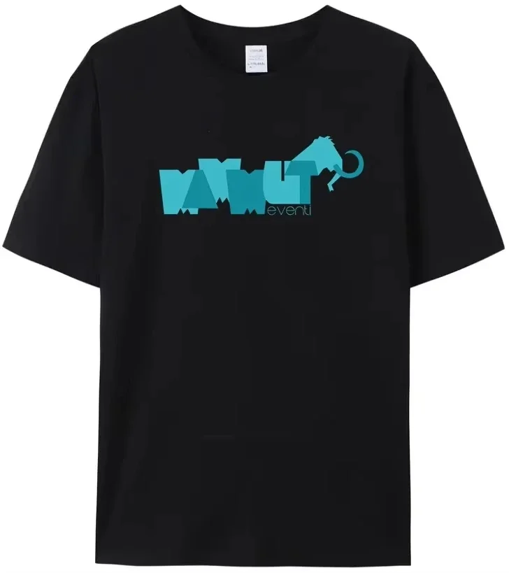 Nuevo modelo 2025 nueva camiseta divertida ular para hombres Mammuts moda de verano 100% algodón Athleisure uble Sided logotipo abstracto lindo