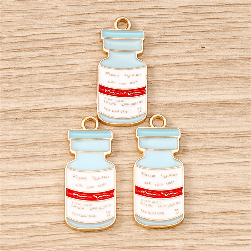 10 Stück Niedliche Emaille-Anhänger mit Medizinischen Motiven wie Stethoskop, Thermometer und Nadel für Schmuckherstellung, Halsketten, Ohrringe und DIY-Geschenke – Detail 6