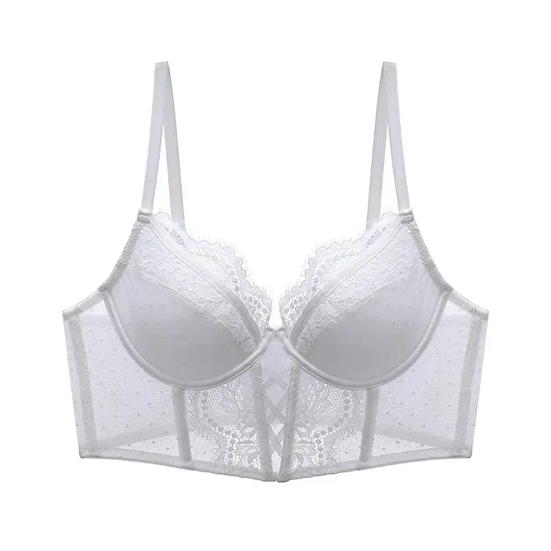 

French Lace Push Up Lingerie Set Mulher Thin Underwire Bra Sheer Ruched Chemise Soft Petite Small Bust S-XL Hot Sale