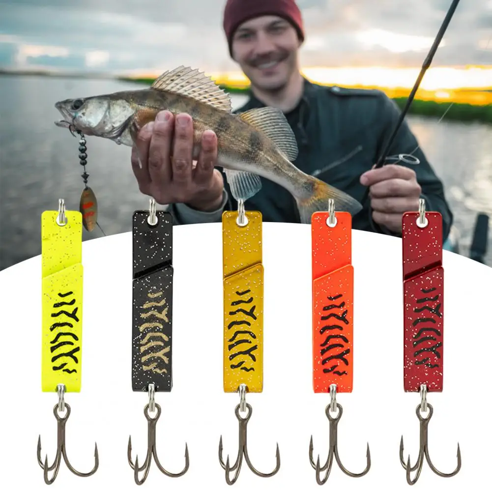 

5Pcs Artificial Baits with Treble Hook Vibrant Colors Fake Lure Compact Spinners Spoon Lures Fishing Tackle Sharp Fish Hook Bait