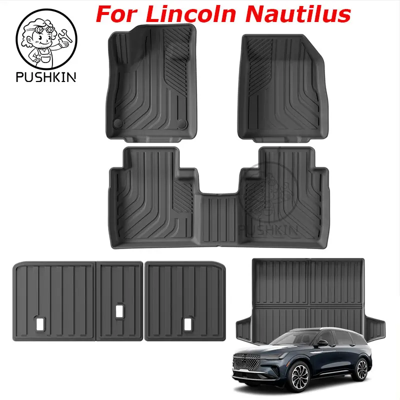 

For Lincoln Nautilus 2024 2025 Car Floor Mats Cargo Liner Trunk Pad TPE 3D Foot Mat Black Left Hand Drive