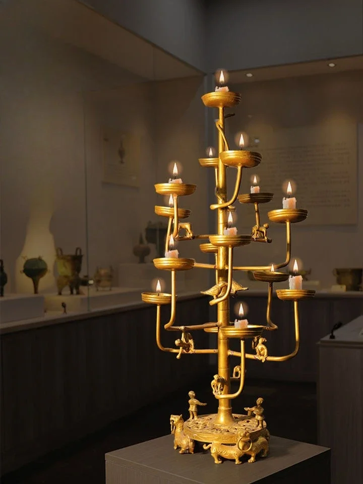 Antique bronzes, continuous lamps, tree-shaped functional lamps, collection ornaments