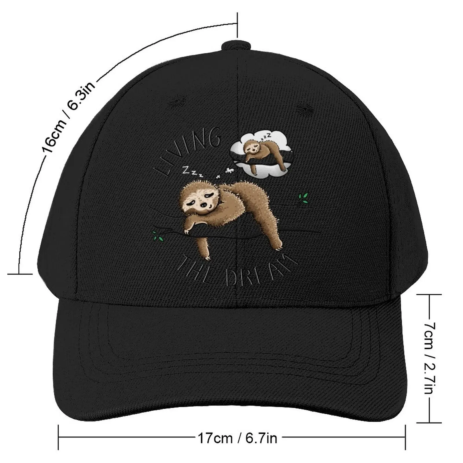 Sloth Baseball Cap Fashionable Polyester Cool Baseball Hat Kids Bodybuilding Blank Cap