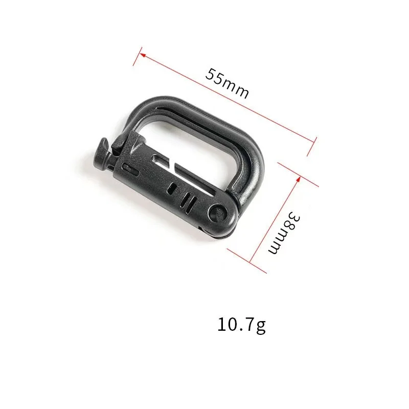 Tactical D-Ring Carabiner – Plastic Locking MOLLE Buckle, Heavy Duty Clip Hook for Outdoor Hiking, Military, EDC, Camping view 6