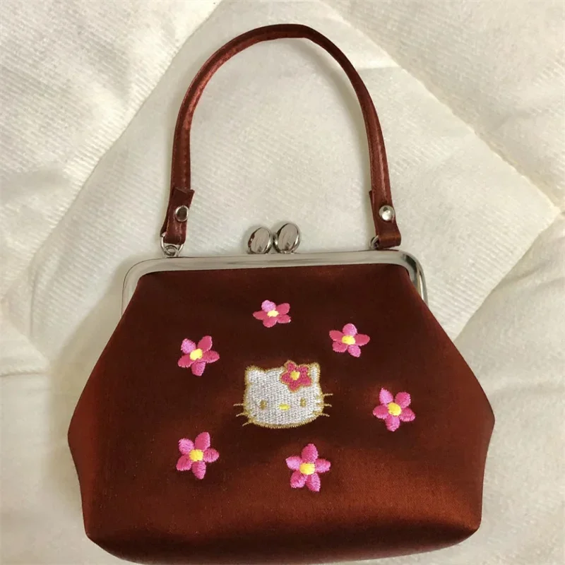 Hellokitty Pearlescent Vintage Embroidered Tote Mini Cute Carry Bag