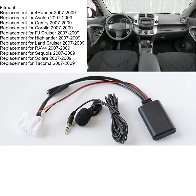 Bezprzewodowy Adapter Bluetooth Audio AUX in Cable Car Bluetooth4.0 moduł bezprzewodowy zamiennik dla Camry Corolla góralskiego Prado