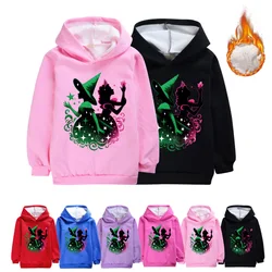 Fashion New Kids WICKED Print Plus Velvet Sweatshirt Baby Boys Fleece Hoodies Winter Coat Girls Outfits3920