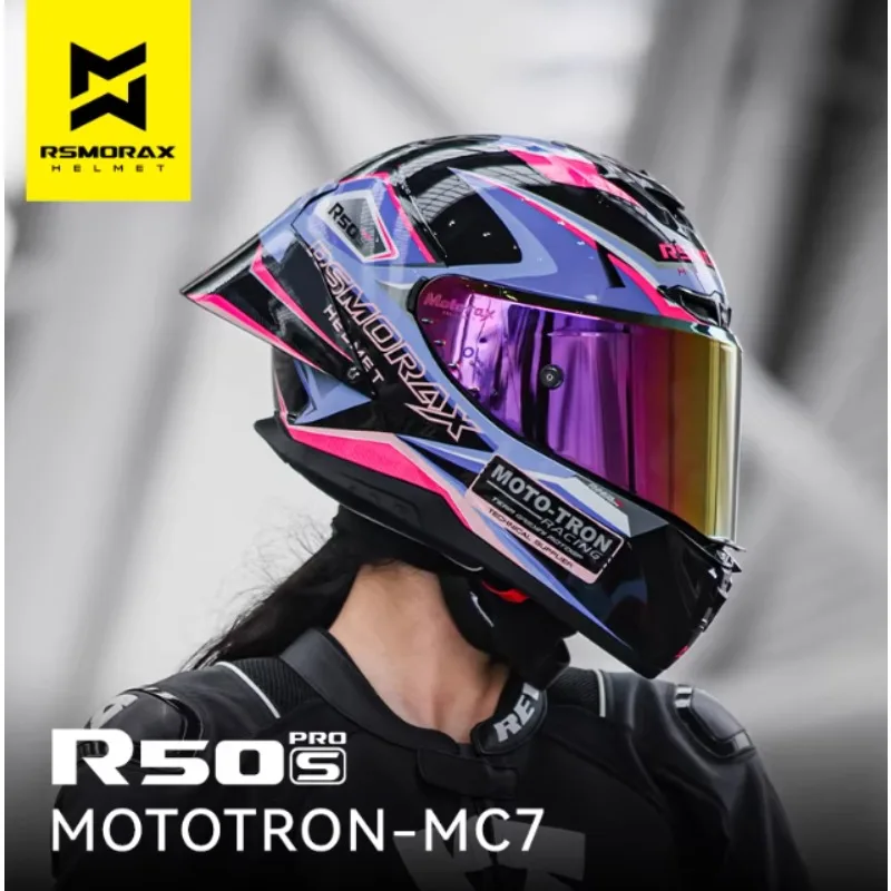 Motorax R50SPRO Motorcycle Full Helmet Large Tail Retro Cruise Moto Helmet Double Lens Capacete Masculino Casco Moto Moto Helmet