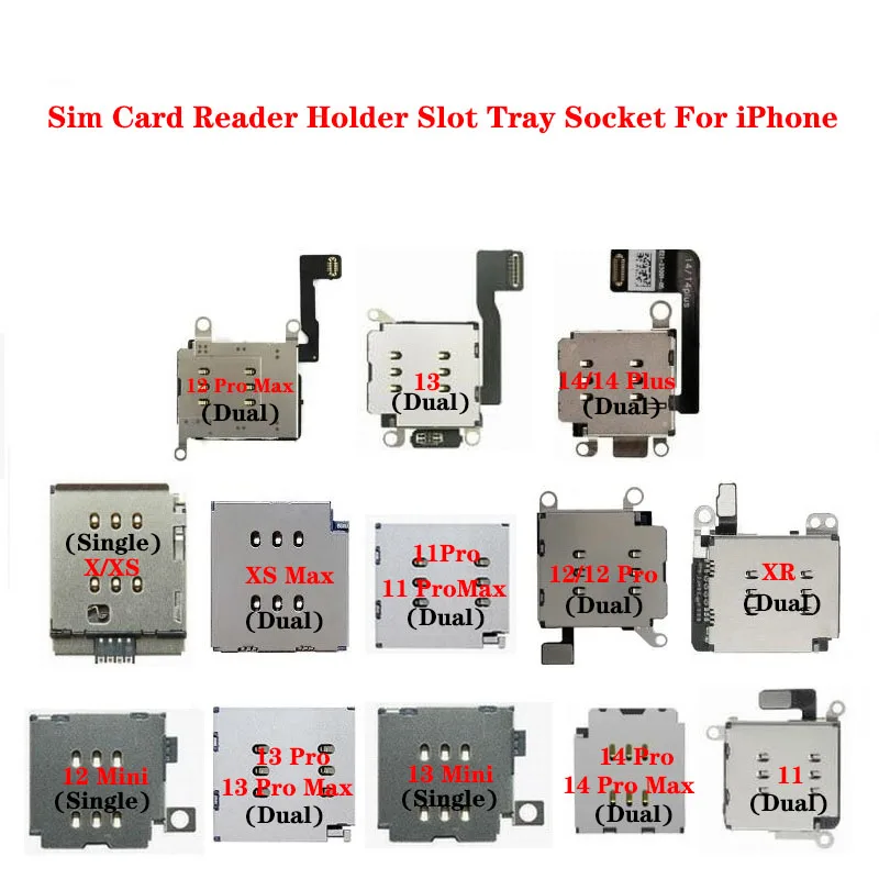 Sim Card Reader Holder Slot Tray Socket Flex Cable For iPhone X XR