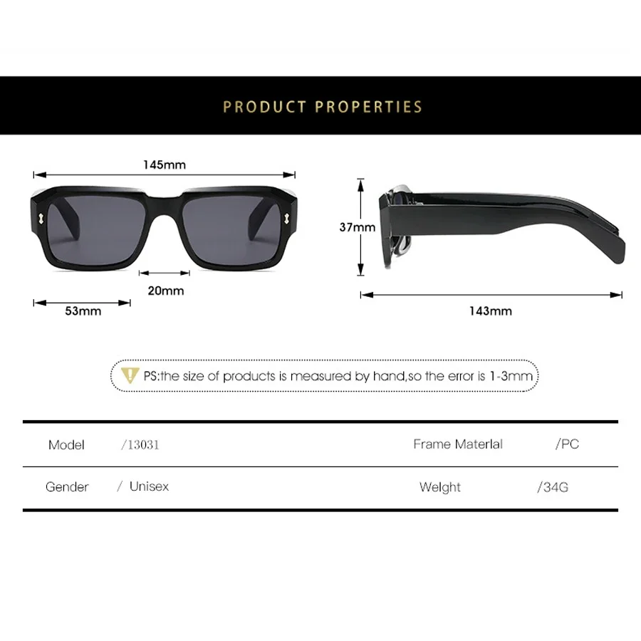 Винтажные квадратные солнцезащитные очки для мужчин и женщин, брендовые дизайнерские солнцезащитные очки, модные модные очки черного оттенка, градиентные очки UV400