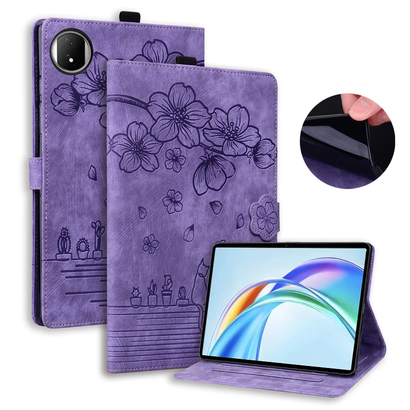 For Honor Pad X7 Tablet Case 8.7 inch Embossed PU Leather TPU Inner Stand Wallet Cover For Honor Pad X7 Case 2025