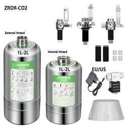 Aquarium CO2 Generator Steel Cylinder Single/Double Gauge Valve Series Electromagnetic Valve Fish Tank CO2 Generator Accessories