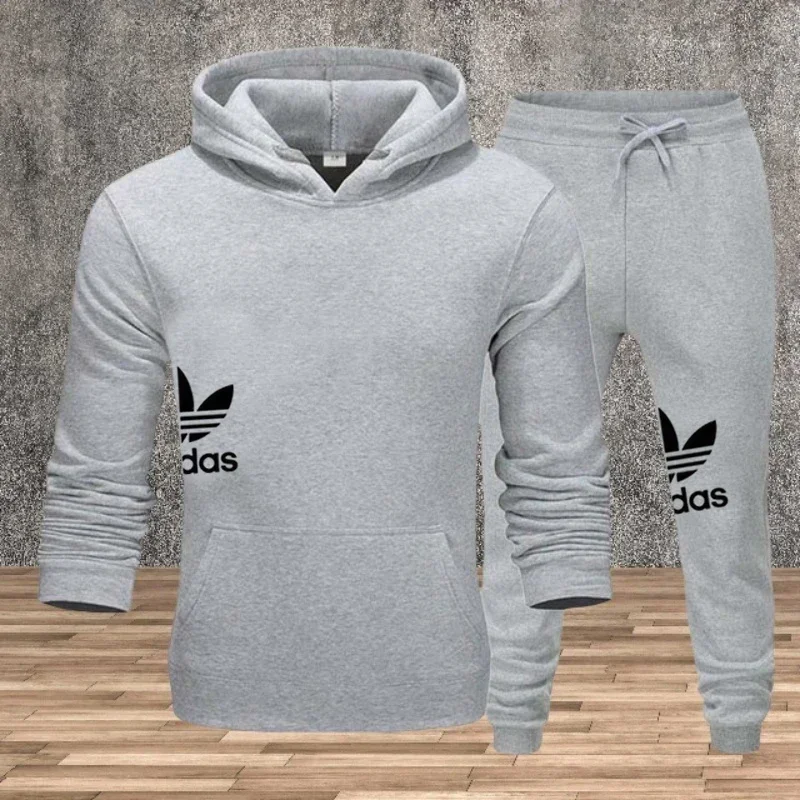 

2025 Autumn_Winter Men's Jogging Fitness Sportswear Set_ Fashionable Long-sleeved Sweatshirt + Casual Pants 2-piece Set