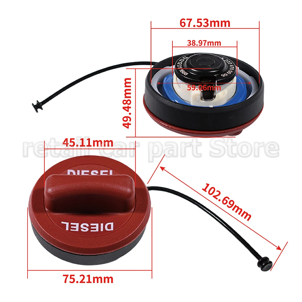 Car Gasoline Petro Diesel Fuel Tank Cap Cover Trim For Mercedes Benz A Class A2224700105