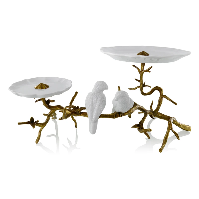 High Quality European Snack Tray Dry Fruit Decoration Tray Tiered Ceramic Home Decor  Tray