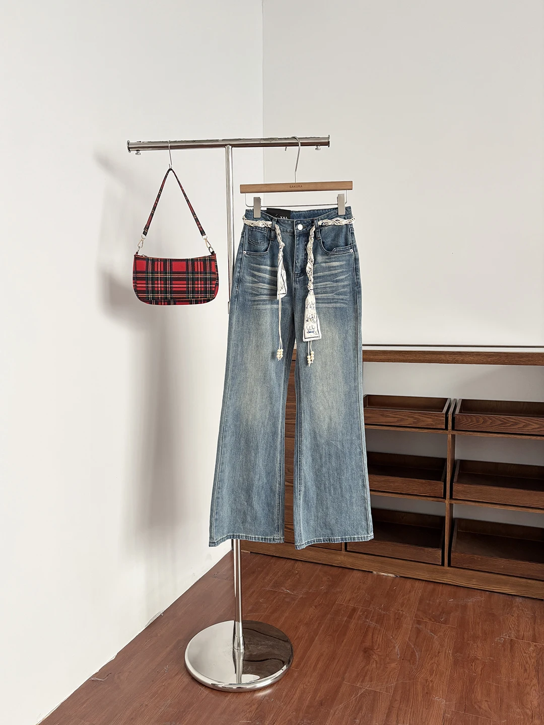 

High Waist Straight Leg High Elasticity Denim Women's Pants Korean Style Retro INS Spring 2026 New Slim Fit Four Directional ...