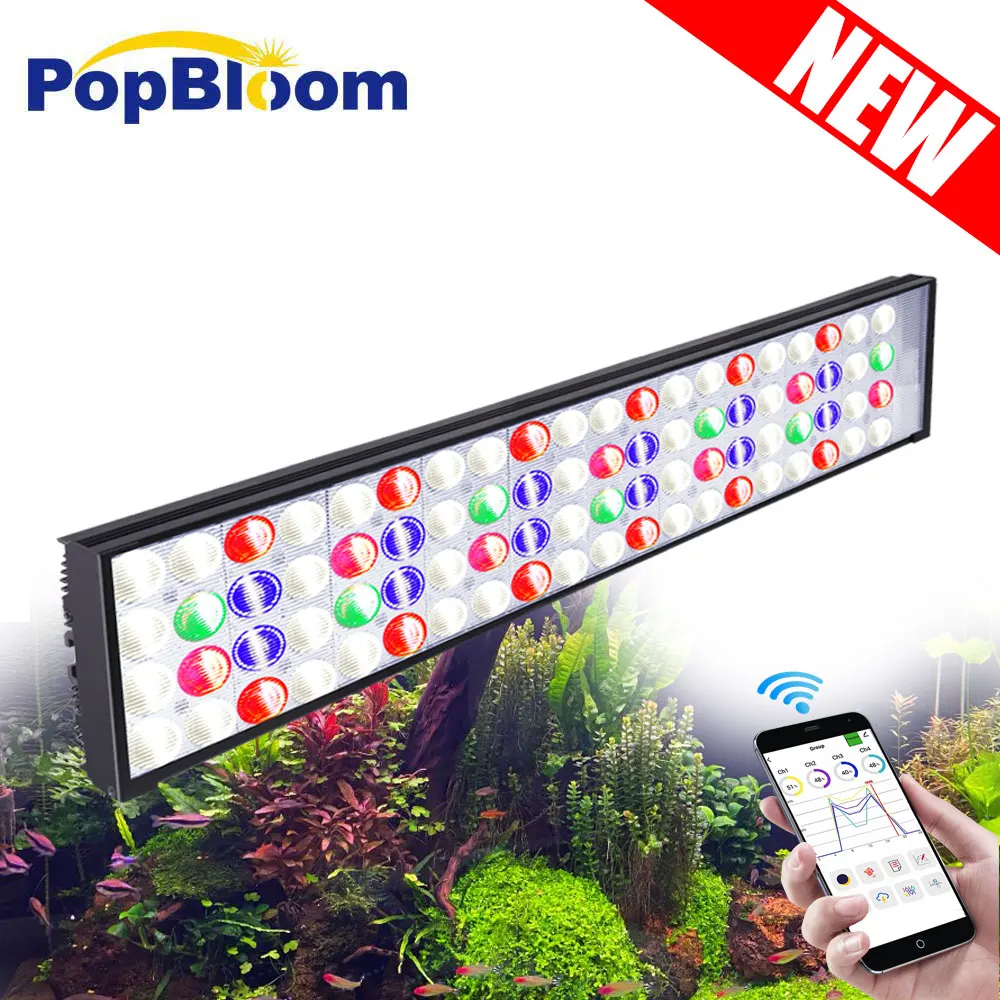 

60CM/24" PopBloom WiFi Led Planted Aquarium Light, Freshwater Aquarium Lamp Full Spectrum For 80-100CM Aquatic Plants Fish Tank