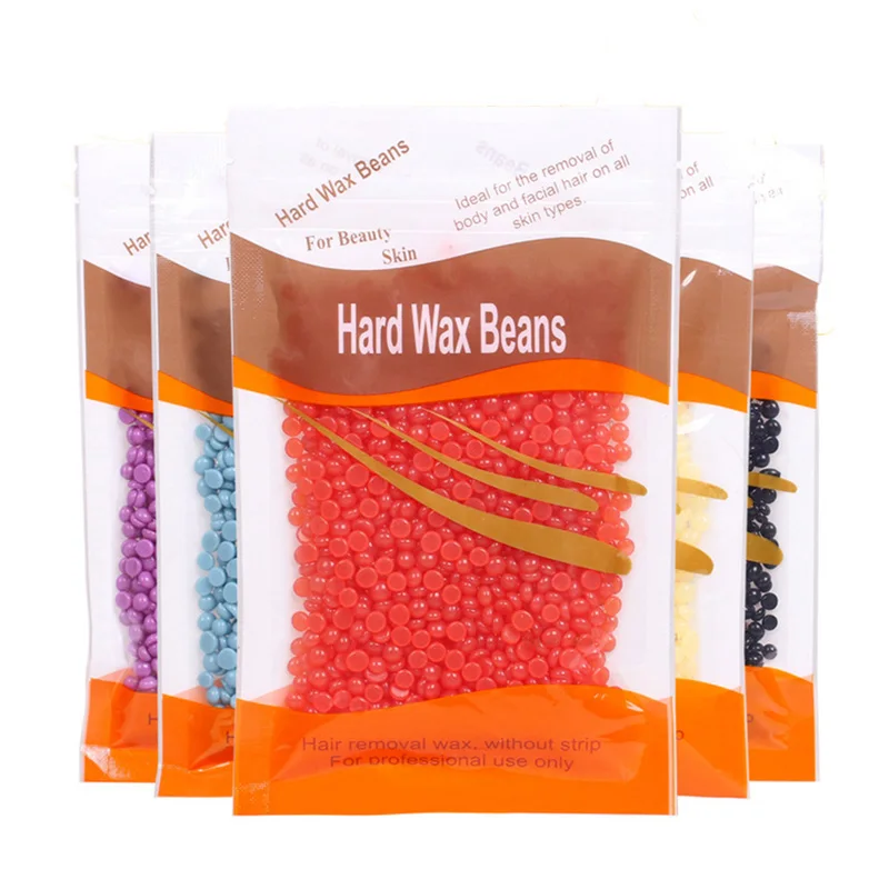 50g*4 Wax Beans Depilatory Hot Film Wax Hard Wax Beads for Bikini Face Hair Legs Arm Hair Removal Bean Painless Woman Men