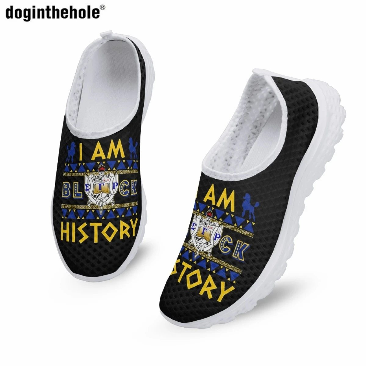 Doginthehole Sigma Gamma Rho Sorority Summer Casual Shoes for Women Lightweight Breathable Mesh Shoes Comfort Nursing Flat Shoes