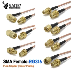 RG316 SMA to SMA/RP SMA Male Plug & Female Jack Connector RF Coaxial Jumper Pigtail Cable Wire Terminals For WIFI Wireless 3G 4G