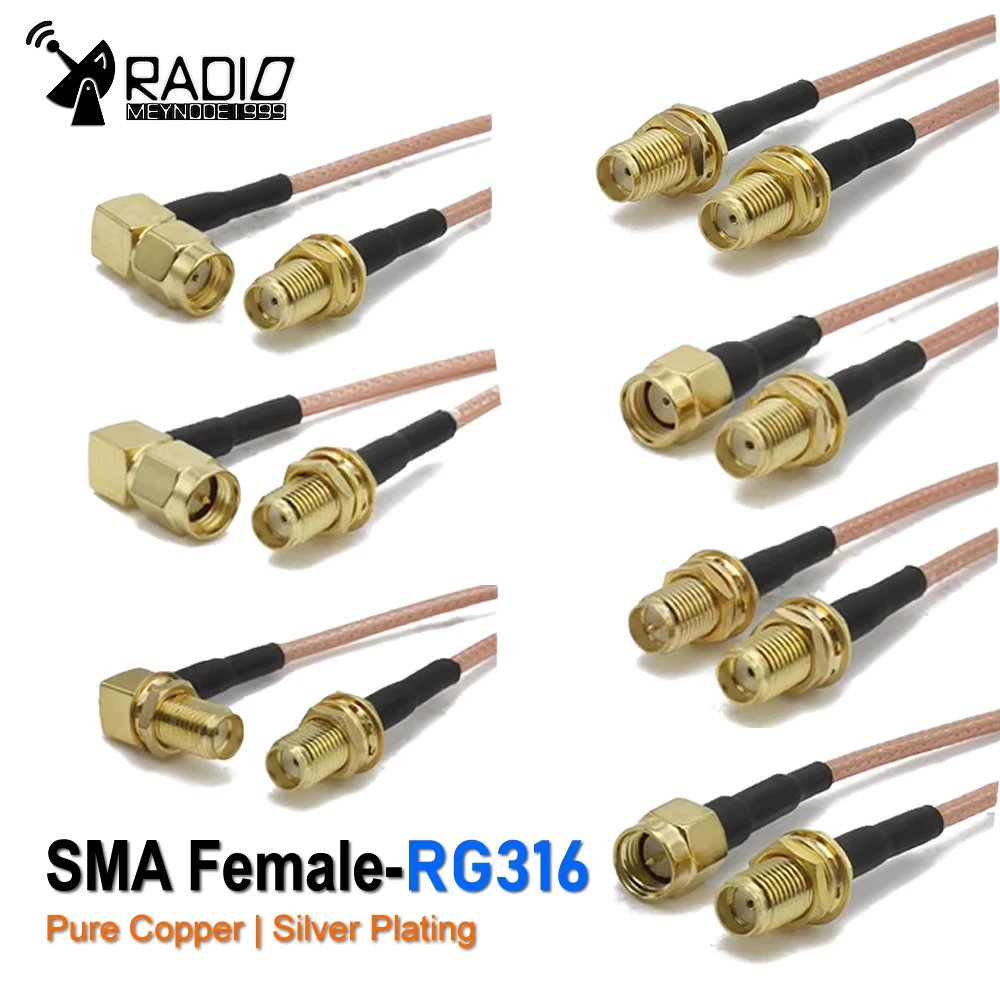 RG316 SMA to SMA/RP SMA Male Plug & Female Jack Connector RF Coaxial Jumper Pigtail Cable Wire Terminals For WIFI Wireless 3G 4G