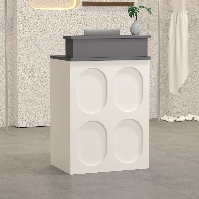 

Elegant minimalist reception stand Practical sturdy color blocking reception stand art mostrador para tienda office furniture