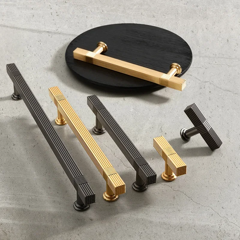 Simple Furniture Cabinet Door Handles Zinc Alloy Gun Black Drawer Knobs Wardrobe Cupboard Wine Cabinet Pulls Hardware