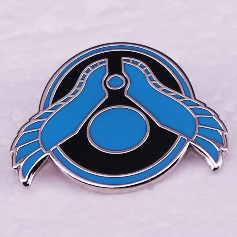 شعار حكومة هوميورلد-هيريجان ، شارة شعار لعبة الخيال العلمي ، دبوس المينا الصلب ، هدية مجوهرات اللاعب